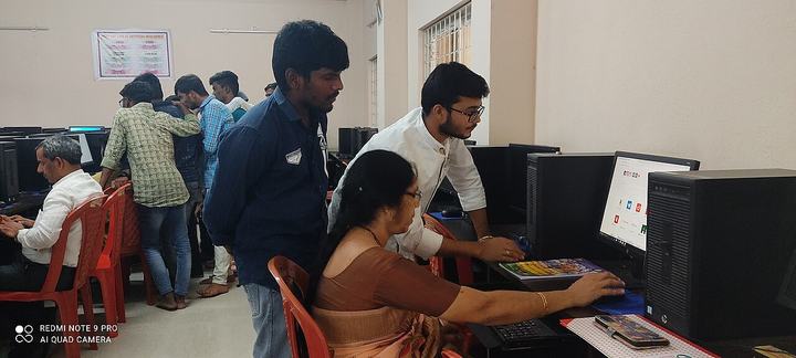 Staff at their workstations
